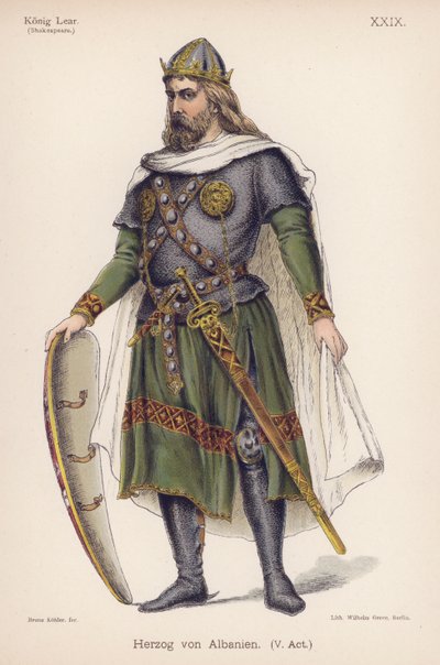 Albany Dükü, Shakespeare'in Kral Lear'ından (renkli taş) by German School