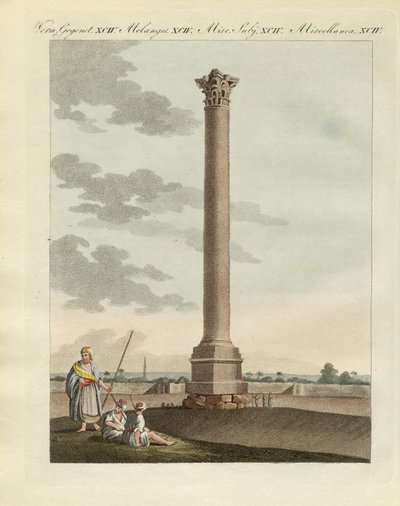 Pompeius sütunu (renkli gravür) by German School