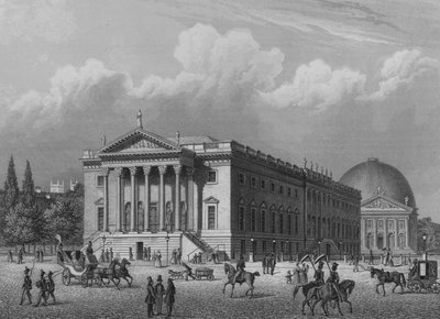Kraliyet Opera Binası ve St Hedwig Katedrali, Berlin (çelik oyma) by German School