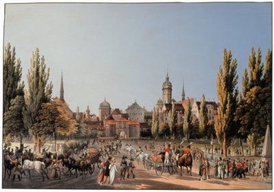 Leipzig fuarı. yaklaşık 1810-20 (gravür) by German School