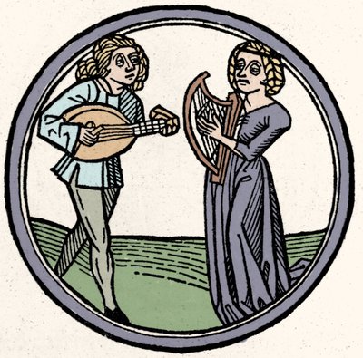 Dört mizaç: soğukkanlı (yavaş ve kayıtsız). Ksilografi, Augsburg 1480 by German School