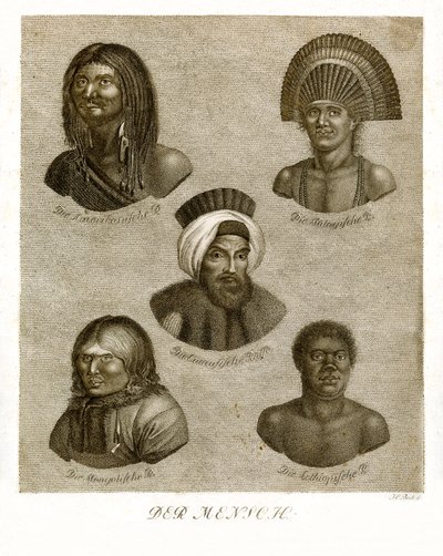 İnsan (renkli gravür) by German School