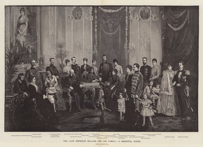 Rahmetli İmparator William ve Ailesi, Bir Anma Sahnesi (gravür) by German School