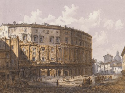 Marcellus Tiyatrosu, Roma (renkli taş baskı) by German School