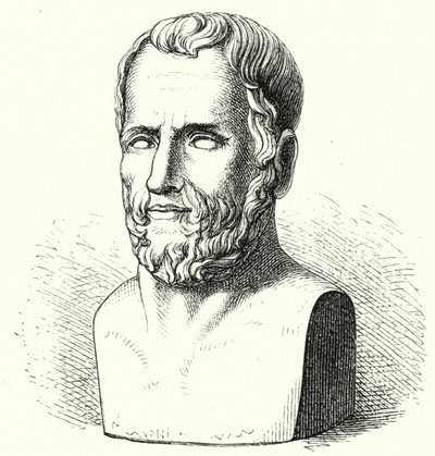 Theophrastus, Antik Yunan filozofu (gravür) by German School