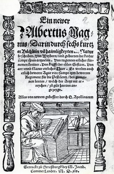 Yeni Albertus Magnus için Başlık Sayfası: Doğanın birçok sırrını anlatan altı kısa kitap, 1514
