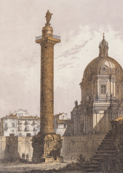 Trajan Sütunu, Roma (renkli lito) by German School