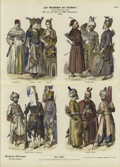Türk kıyafetleri, 17. ve 18. yüzyılın ilk yarısı by German School