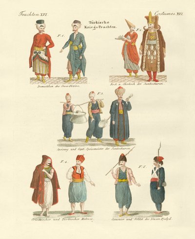 Türk milli kıyafetleri (renkli gravür) by German School