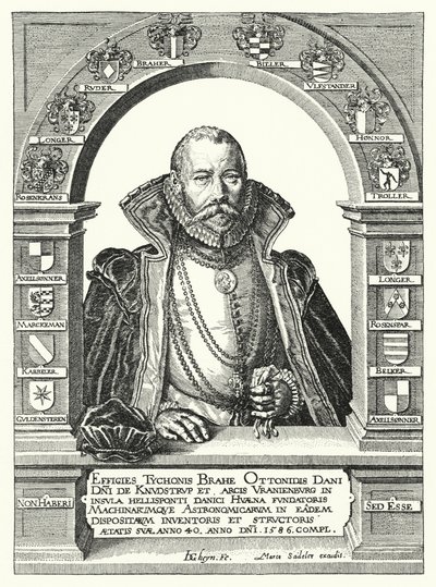 Tycho Brahe, Danimarkalı astronom (gravür) by German School