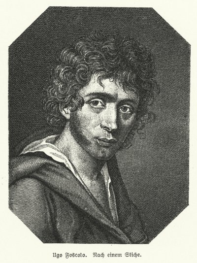 Ugo Foscolo, İtalyan şair; asker ve devrimci (lito) by German School