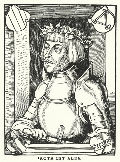 Ulrich von Hutten, Alman bilim adamı, şair, hicivci ve Protestan reformcu (gravür) by German School