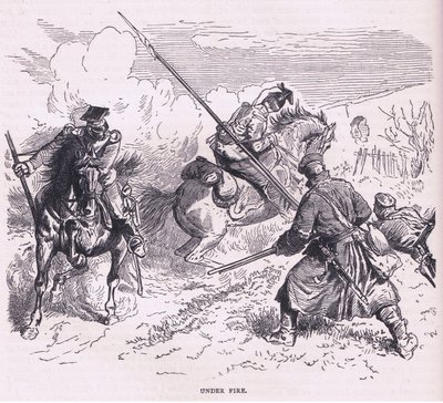 Ateş altında, Cassell ve Company Limited tarafından yayınlanan Fransa ve Almanya arasındaki Savaş Tarihi, Cassells History of the War, c.1890 (litho) by German School