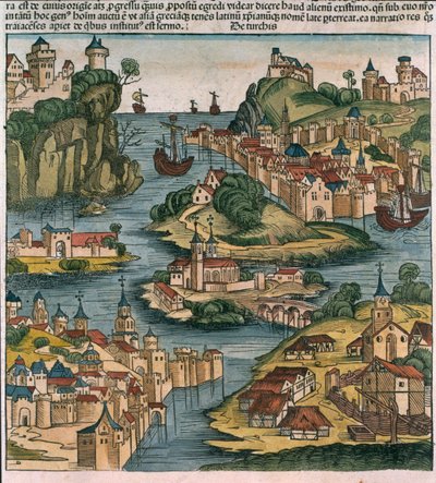 Hartmann Schedel (1440-1514) 1493 (tahta blok) Nürnberg Chronicle