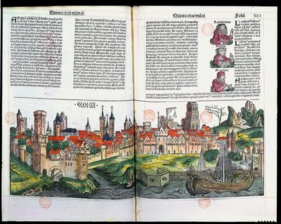 Hartmann Schedel, 1493 (renkli ahşap gravür) tarafından Nürnberg Chronicle