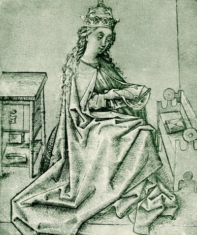 Meryem Ana, gotik bir odada dua ediyor by German School