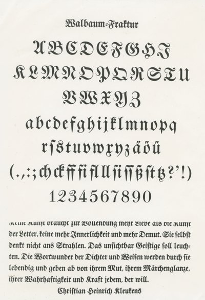 Walbaum kırığı by German School
