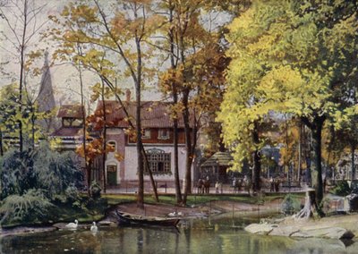 Waldschanke restoranı, Berlin Hayvanat Bahçesi, Almanya (renkli taş) by German School