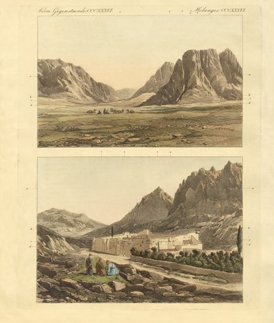 Sina Dağı Yolu (renkli gravür) by German School