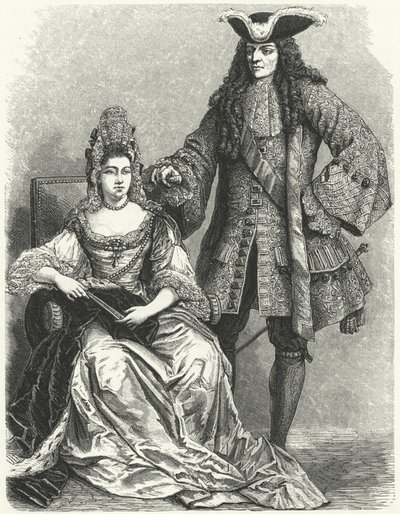William III ve Mary II, İngiltere Kralı ve Kraliçesi (gravür) by German School