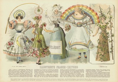 Kadın kostümleri ve modası (renkli litho) by German School