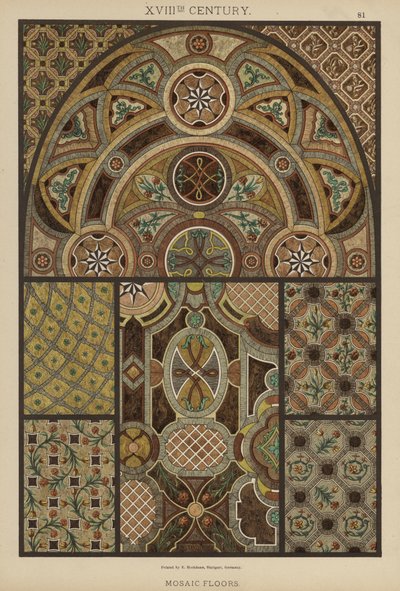 XVIII. Yüzyıl, Mozaik Zeminler (renkli taş) by German School