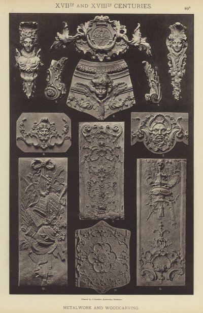 XVII. ve XVIII. Yüzyıllar, Metal İşleri ve Ağaç Oymacılığı (renkli lito) by German School