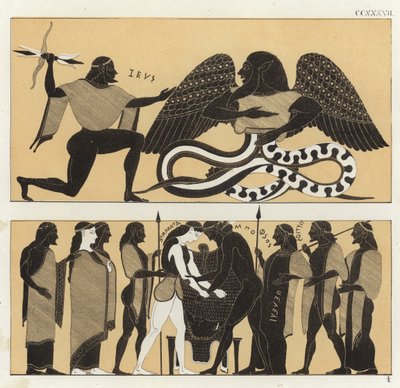 Typhon ve Calydonian avı ile Zeus by German School