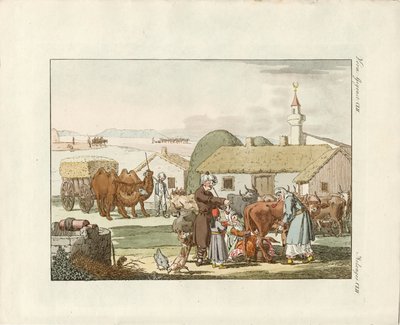 Kırım sakinleri (renkli gravür) by German School