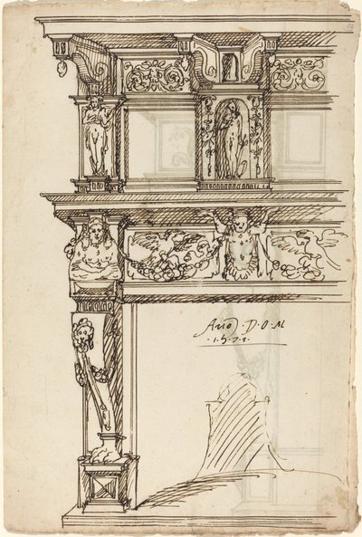 Merkür ve Umutlu Saray Şöminesi [rekto] by German or Austrian 16th Century
