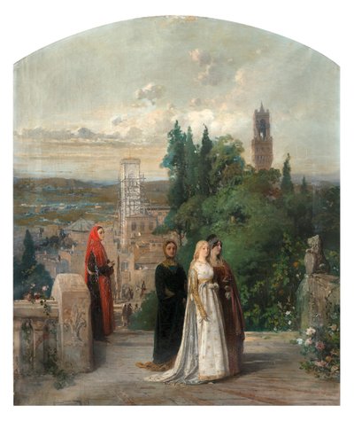 Dante ve Beatrice. by Gerolamo Induno