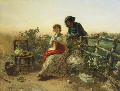 Barış Zamanında, Gerolamo Induno, 1880 dolaylarında, ahşap üzerine yağ by Gerolamo Induno