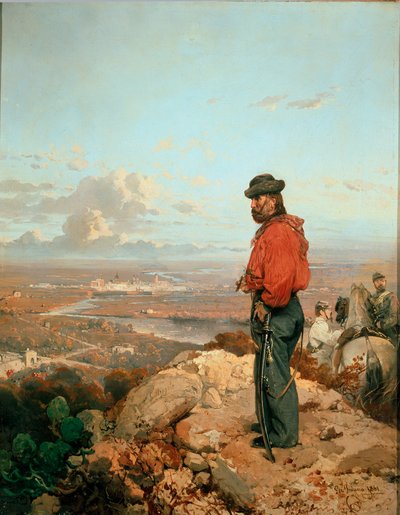 İtalyan Birliği: “" 1860 yılında Capua (Capua) önünde Giuseppe Garibaldi (1807-1882) portresi "” Gerolamo (Girolamo) Induno (1825-1890) 1861 Museo del Risorgimento, Milano tarafından tablo by Gerolamo Induno