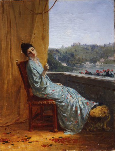 Japon kadın, 1880-1885. by Gerolamo Induno