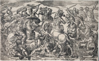Lapithler ve Centaurlar Savaşı by Geronima Cagnaccia Parasole
