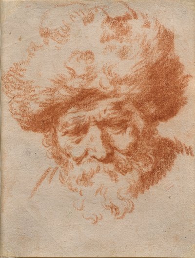 Bir Kış Alegorisi: Kürk Şapkalı Yaşlı Bir Adamın Başı by Gerrit Adriaensz (attr.to) Berckheyde