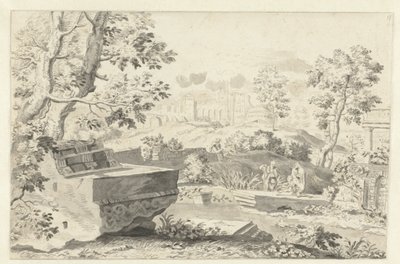 Antik kalıntılarla dolu manzara by Gerrit Grasdorp (possibly)