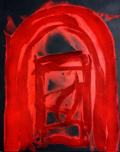 Sırlara Açılan Kapı, 2018 (tuval üzerine kum ve akrilik) by Gerrit Greve