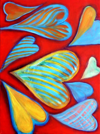 G Hearts 15, 2016 (tuval üzerine akrilik) by Gerrit Greve