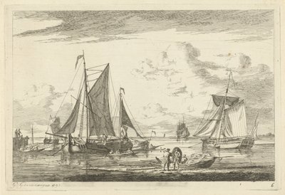 Çeşitli teknelerle plaj ve deniz by Gerrit Groenewegen