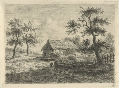 Yolda iki figürle manzara by Gerrit Jan Michaëlis
