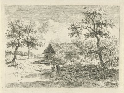 Yolda iki figürle manzara by Gerrit Jan Michaëlis