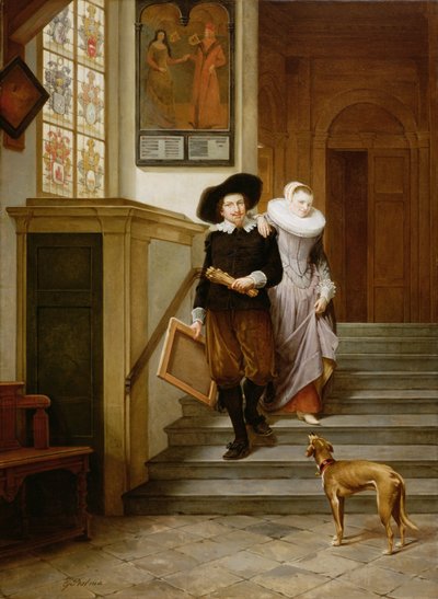 Frans Hals (1580-1666) ve Karısı Lysbeth Reyniersdr by Gerrit Postma