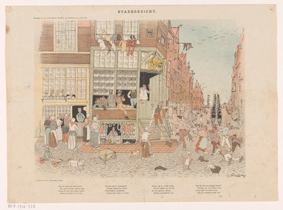 Cityscape (nesne üzerindeki orijinal başlık) by Gerrit Willem Dijsselhof