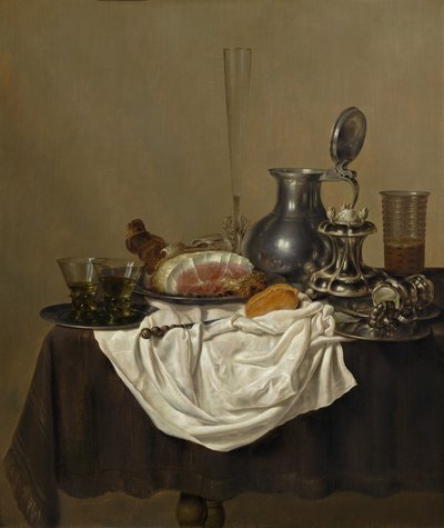 Jambonlu Natürmort, 1650. by Gerrit Willemsz. Heda