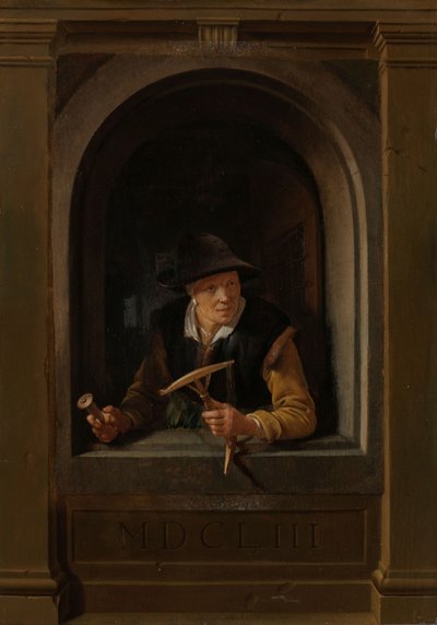Bir Balıkçının Karısı by Gerrit or Gerard Dou