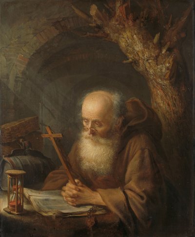 Bir Münzevi by Gerrit or Gerard Dou