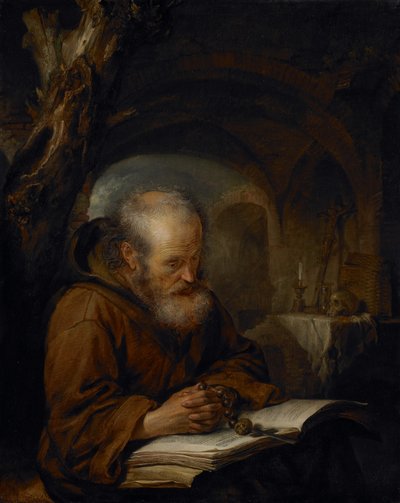 Dua Eden Bir Münzevi, 1670 by Gerrit Dou
