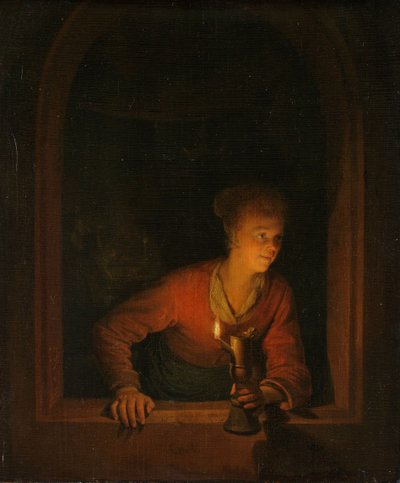Penceresinde Kandil Olan Kız, 1645-75 by Gerrit Dou