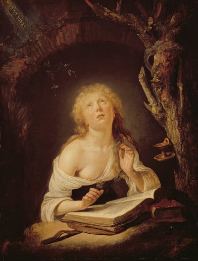 Kutsal Bakire (meşe panel üzerinde yağ) by Gerrit Dou